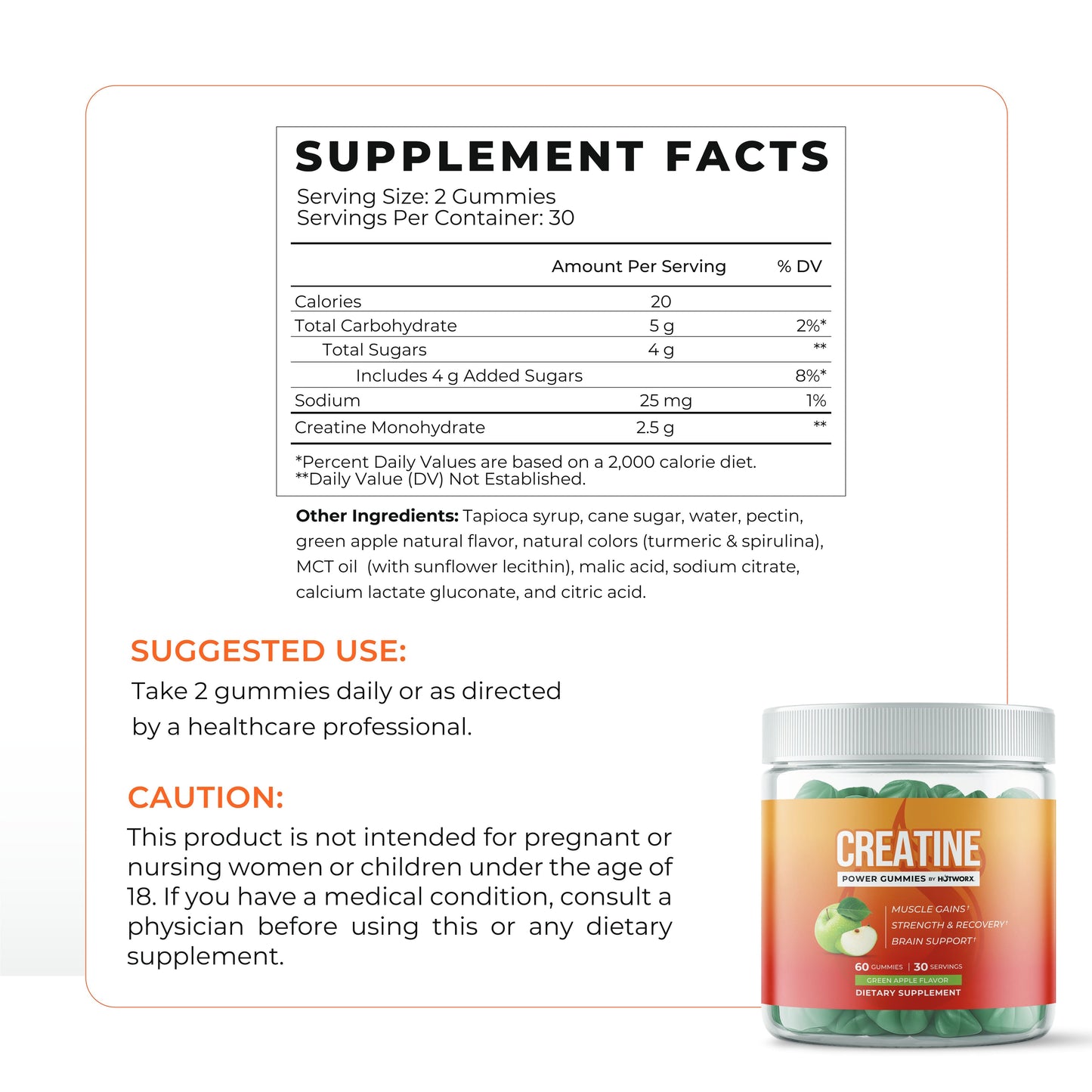 HOTWORX Creatine Gummies-Green Apple